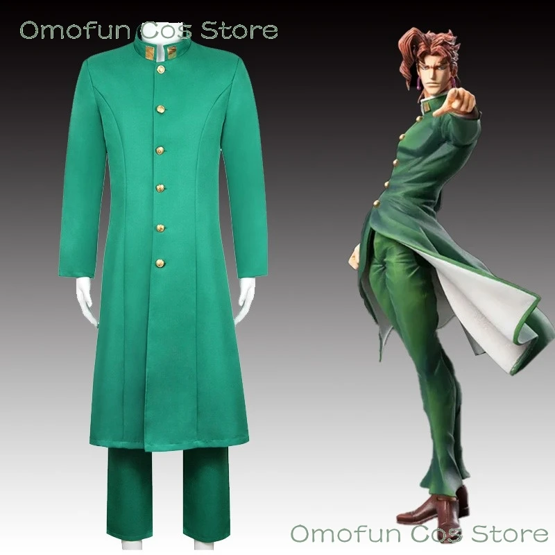 

Tenmei Noriaki Kakyoin Cosplay Outfit Wig JoJo's Anime Bizarre Adventure Green Trench Costume Disguise Unisex Disfraz Halloween