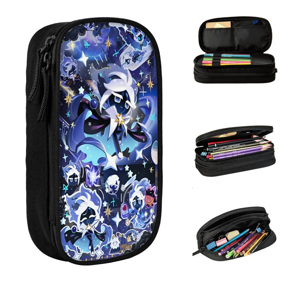 Cookie Run Kingdom Pencil Case Double Layer Large-capacity Kids School Supplies Video Games Pencil Box Suprise Gift