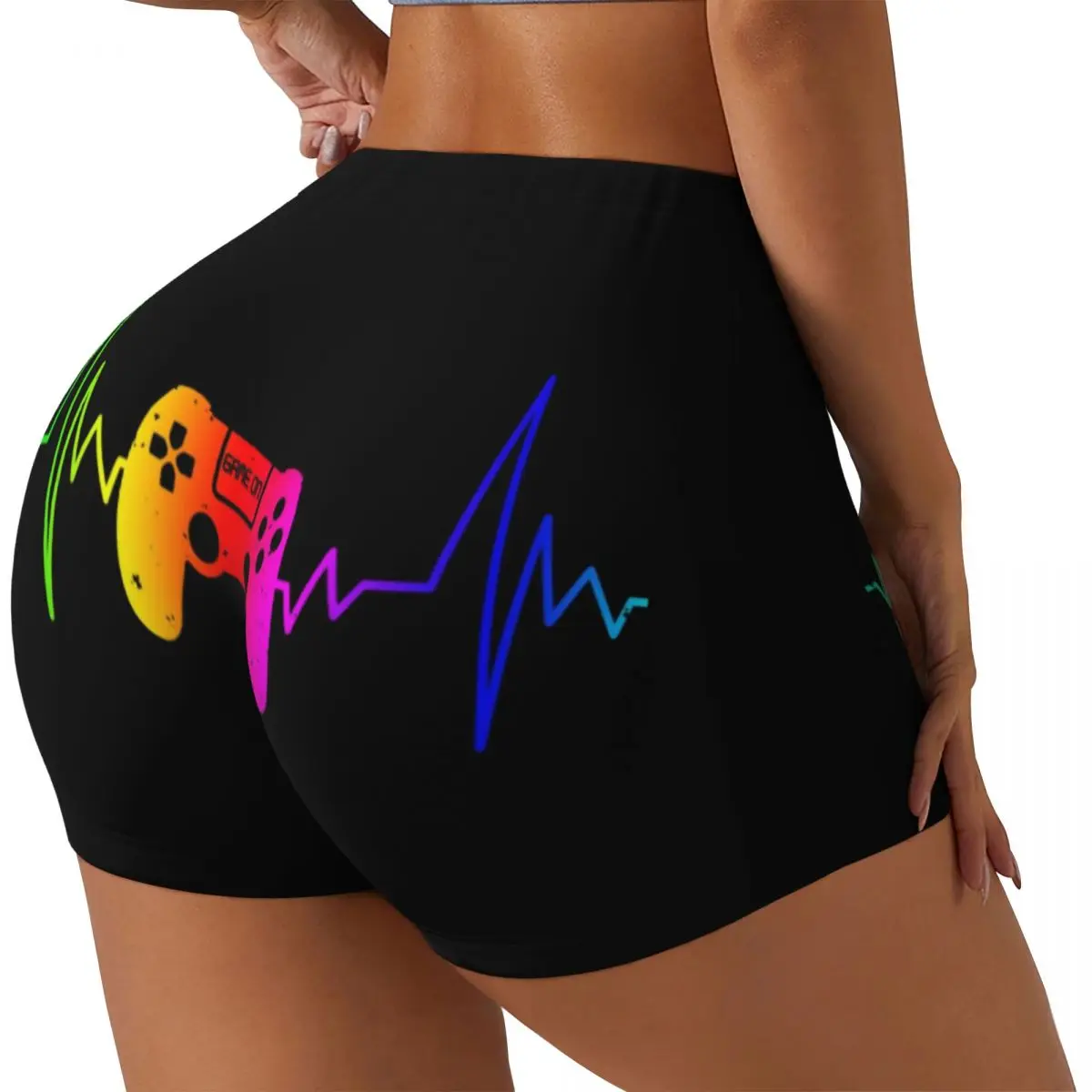 Custom Women's Video Gamer Gaming Controller Workout Yoga Shorts Gamer Gaming Gym Athletic Volleyball Biker Shorts