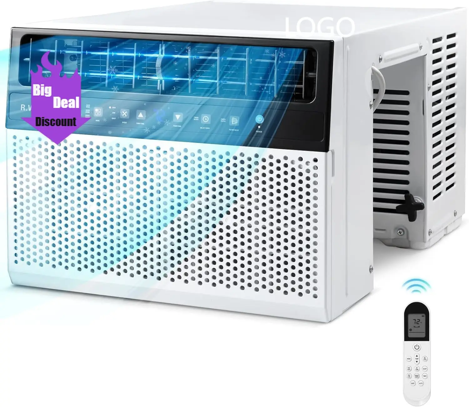 

10000BTU U-Shaped Window Air Conditioner with Full Window View，Ultra Quiet AC Unit, Remote Control, Cools up to 450 Sq. Ft.