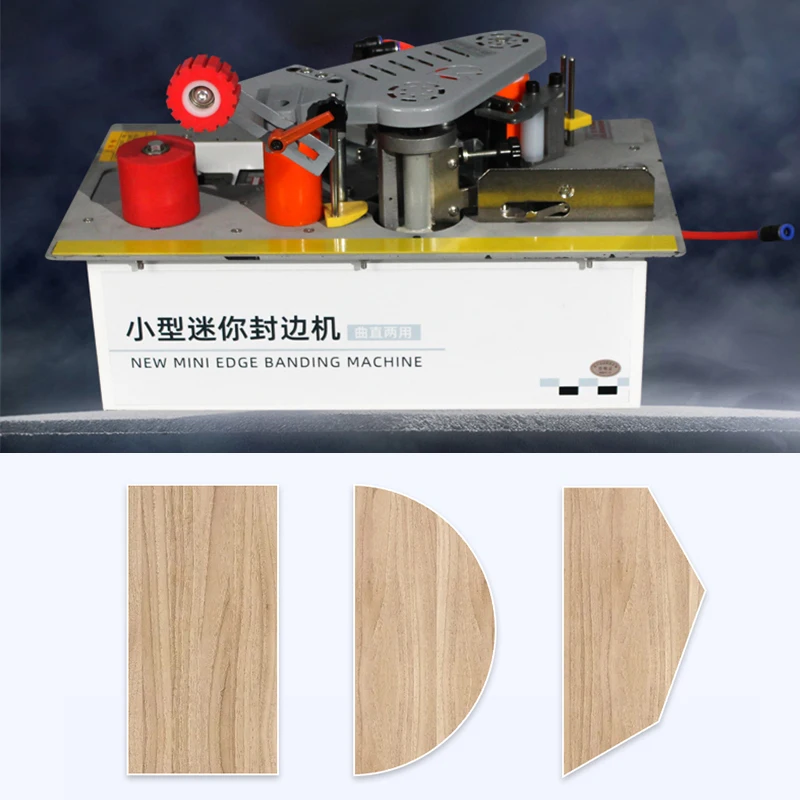 Wood Manual Edge Banding Machine 1200W Straight/curve arc-shaped Edge Bander Woodworking PVC Cut itself Used With Saw Table