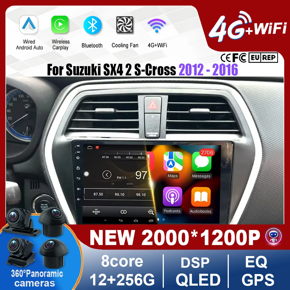 

9" For Suzuki SX4 2 S-Cross 2012 - 2016 Android 16 Car multimedia Radio Android Auto Wireless Carplay Navigation GPS Tools WIFI