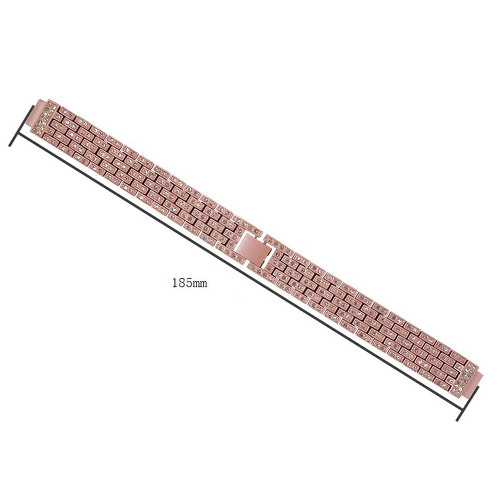 

1 шт. металлический ремешок для часов с бриллиантовым дизайном, стильный, приятный для кожи, сменный ремешок, совместимый черный, прочный, модный на запястье