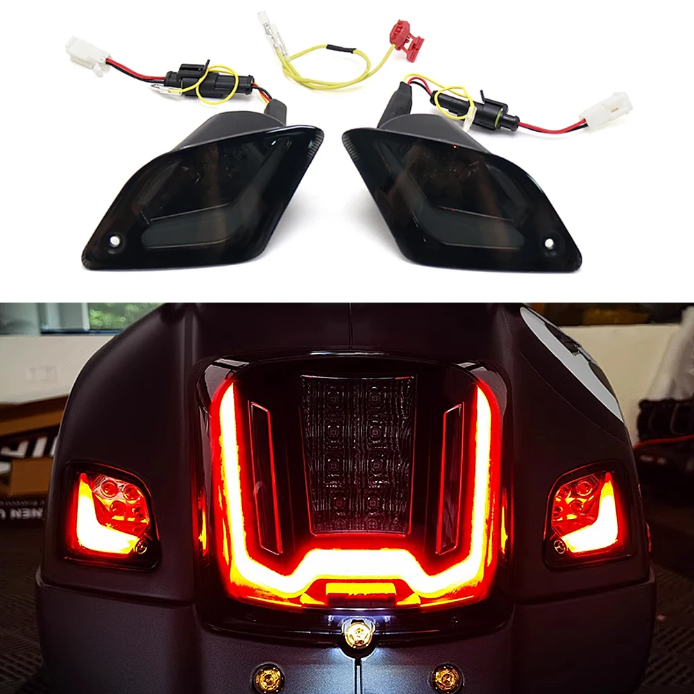 

New LED Turn Signal Light Fit For Vespa GTS 300 GTS250 GTS300 GTS150 GTV300 GTV250 Waterproof Flasher Indicator Rear Lights Lamp