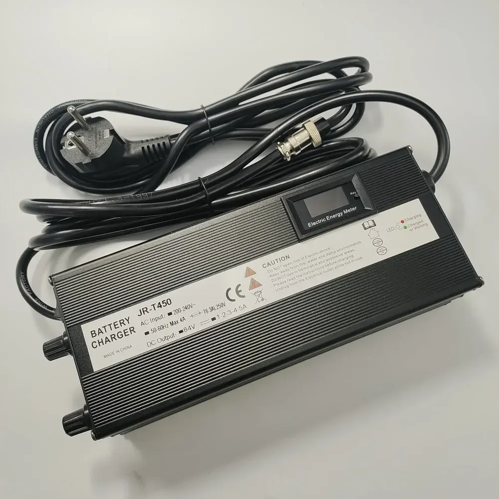 

Зарядное устройство 84 В с цифровым напряжением + дисплей тока, ЭКРАН + кнопка регулировки AMPER/частливой зарядки, детали электрического скутера