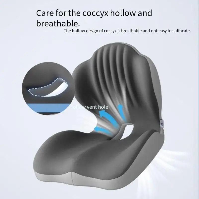 Solvath 2026 New Lumbar Support Memory Foam Cushion Ergonomic Pressure Relief Pad Comfort Sitting for Sedentary Use
