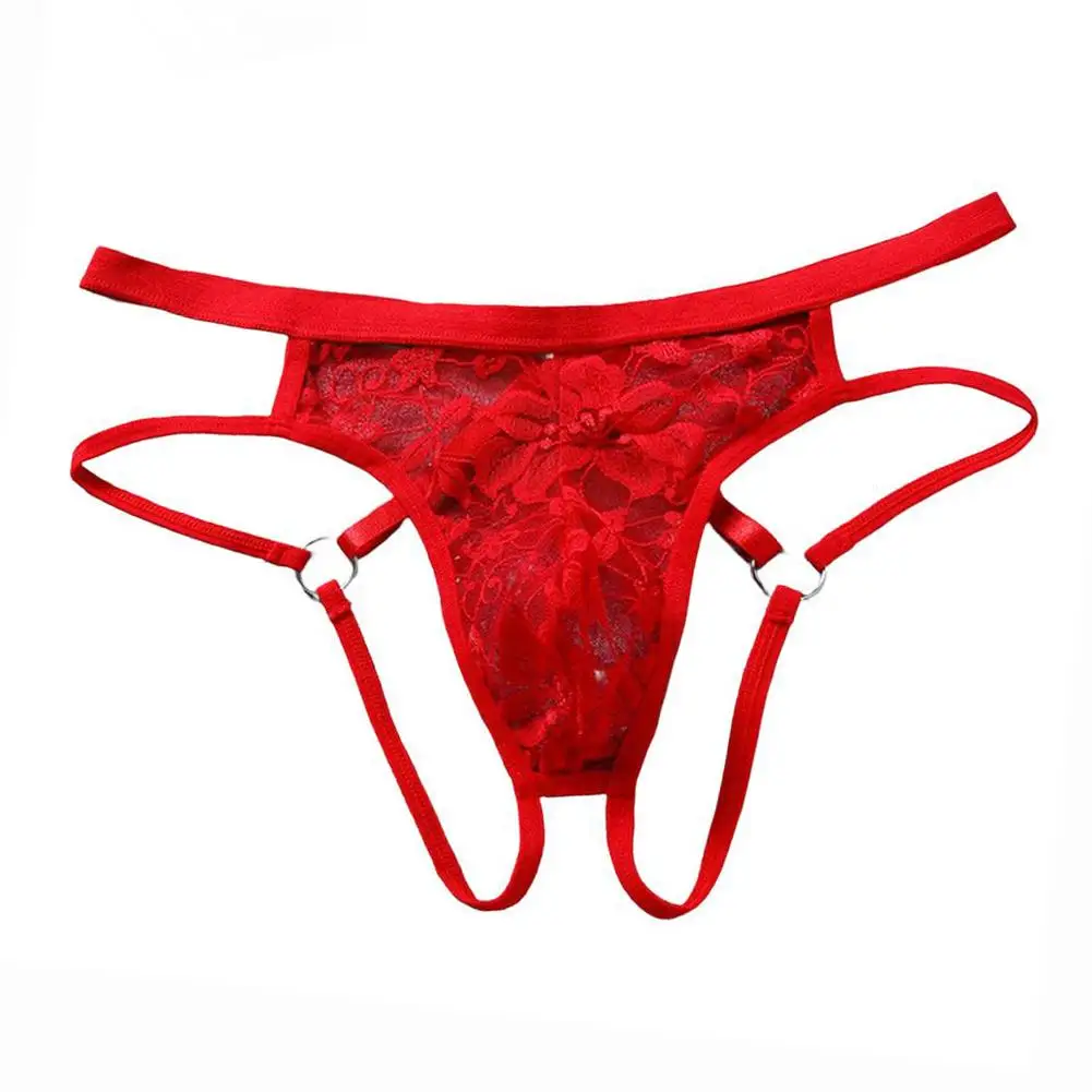 

Men G-Strings Lingerie See Through Underpants Sissy Adult Underwear Lace Hollow Lace Thong Intimate Hot Novelty Men's Panties