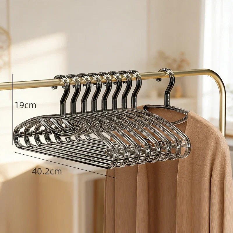10pcs/set Large Clear Acrylic Clothes Racks,Non Slip Coat Hangers,Crystal Suit Hanger for Suit Coat Sweater Jacket Blouse Dress