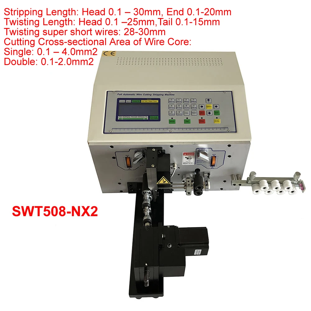 SWT508NX2 Automatic Computer Wire Twisting Peeling Stripping Cutting Machine Wire Stripper Twister Cutter Machine 0.1-4.0mm2