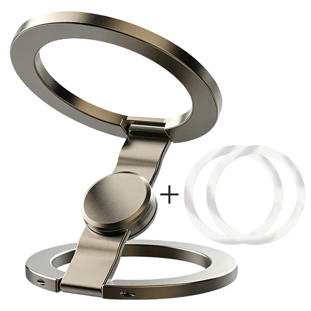 Doppelseitiger Magnetischer 3-Teiliger Schimmernder Pulver-Magnetring Telefonhalter 360° ° Drehbares, ultraleichtes, ultradünnes Allo