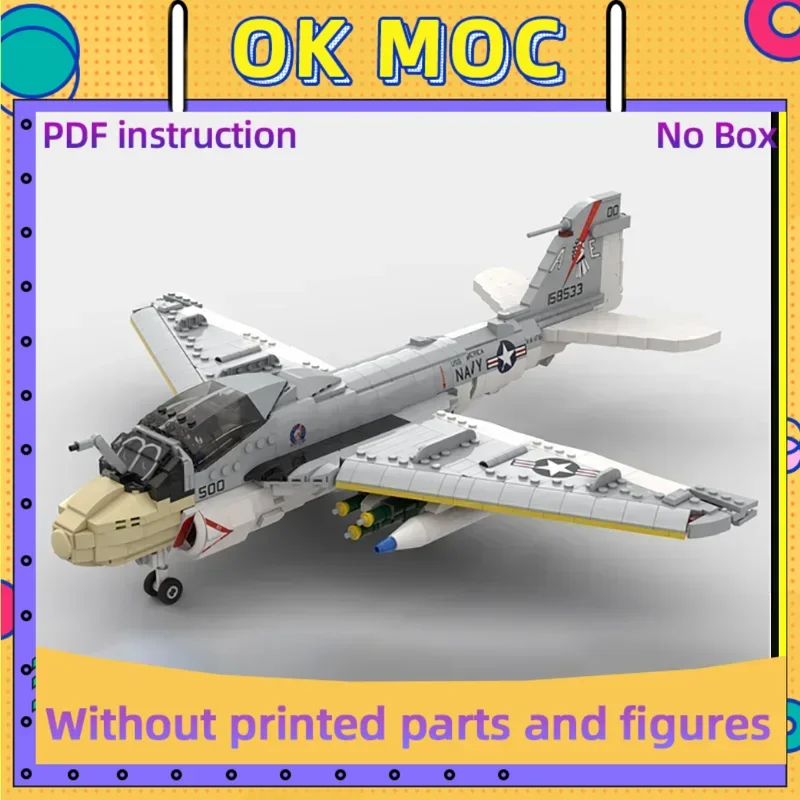 

Military Series Moc Building Blocks 1:35 Scale A-6E Intruder Model Technology Aircraft Bricks DIY Assembly Fighter Toy For Kid