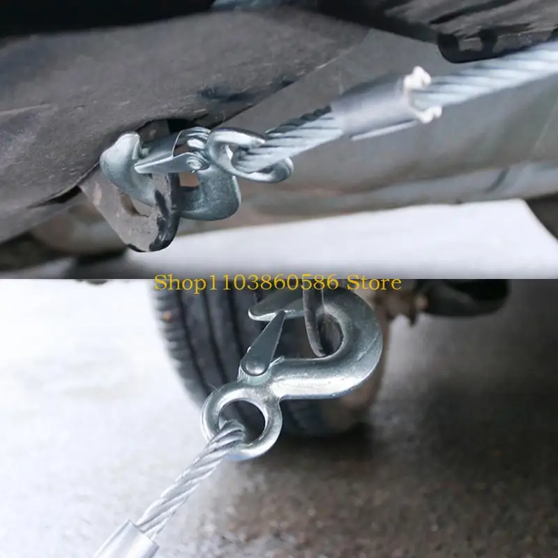 242A 4M/5M Cable Cable Winch STREP ROPE لسحب حبل السحب الثقيل للسيارة مع خطاف السلامة لاستعادة السيارة