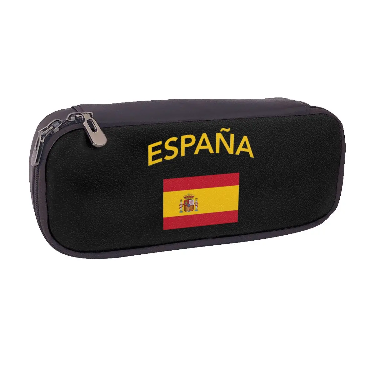 

Spain Spanish Flag Leather Pencil Case for Boys Girls School Pen Box Pencil Bag Stationery Supplies