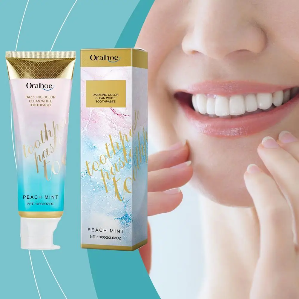 

New 100g Whitening Toothpaste Dental Stains Removing Prevent Bad Breath Oral Cleaning Refreshing Reduces Plaque Toothpaste