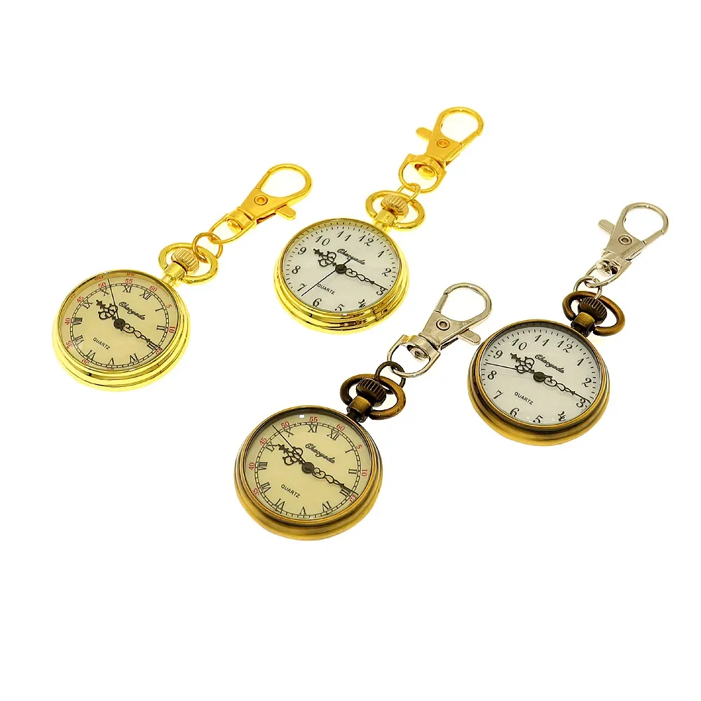 새로운 주머니 시계 키 체인 원격 제어 시계 배터리 학생 의사 의료 빈티지 시계 목걸이 체인
