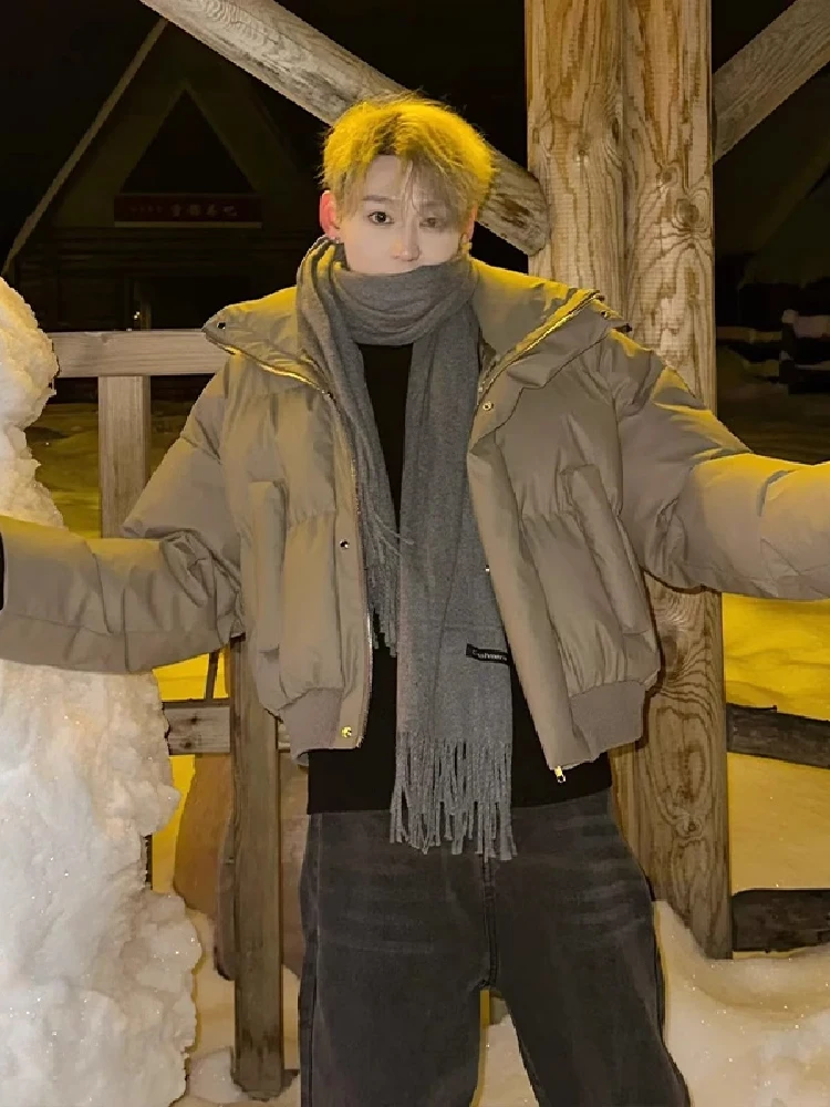 

Мужская утепленная хлопковая куртка Cleanfit с воротником-стойкой в американском ретро-стиле, повседневная, из полиэфирного волокна, зимнее пальто