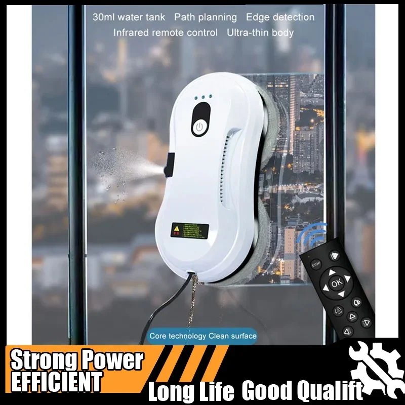 

Hot Indoor Window Cleaner Robot with Ultrasonic Water Spray Window Vacuum Washer Smart Glass Cleaning For Outdoor Tool Robotic