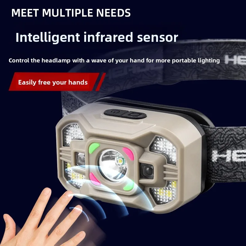 USB Rechargeable Super Bright Induction Headlamp with Long Battery Life Waterproof for Outdoor Night Fishing Camping Home