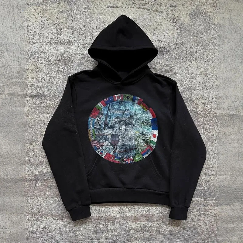 Automne gothique Hip Hop femmes INS pull à capuche coréen rue décontracté esthétique Graffiti imprimé Harajuku sweat à manches longues