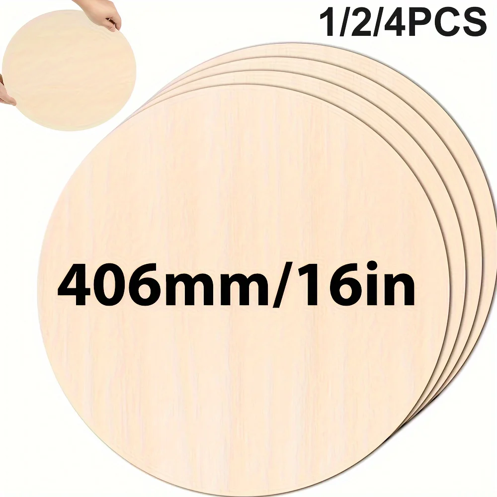 1/2/4pcs 16 inch (3mm thick) craft wood circles, round wood pieces, wood circles for painting DIY, home, holiday decoration