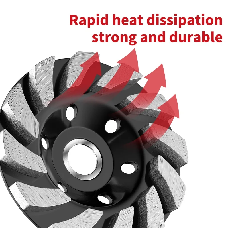100mm Turbo Diamond Grinding Cup Wheel 12 Segments Heavy-Duty for Concrete Stone Ceramic Compatible with Angle Grinders