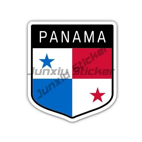 

Panama Canal Map with Flag Shield Vinyl Sticker Coat of Arms of Panama Cover Scratches Decoration Camper Laptop PVC Accessories