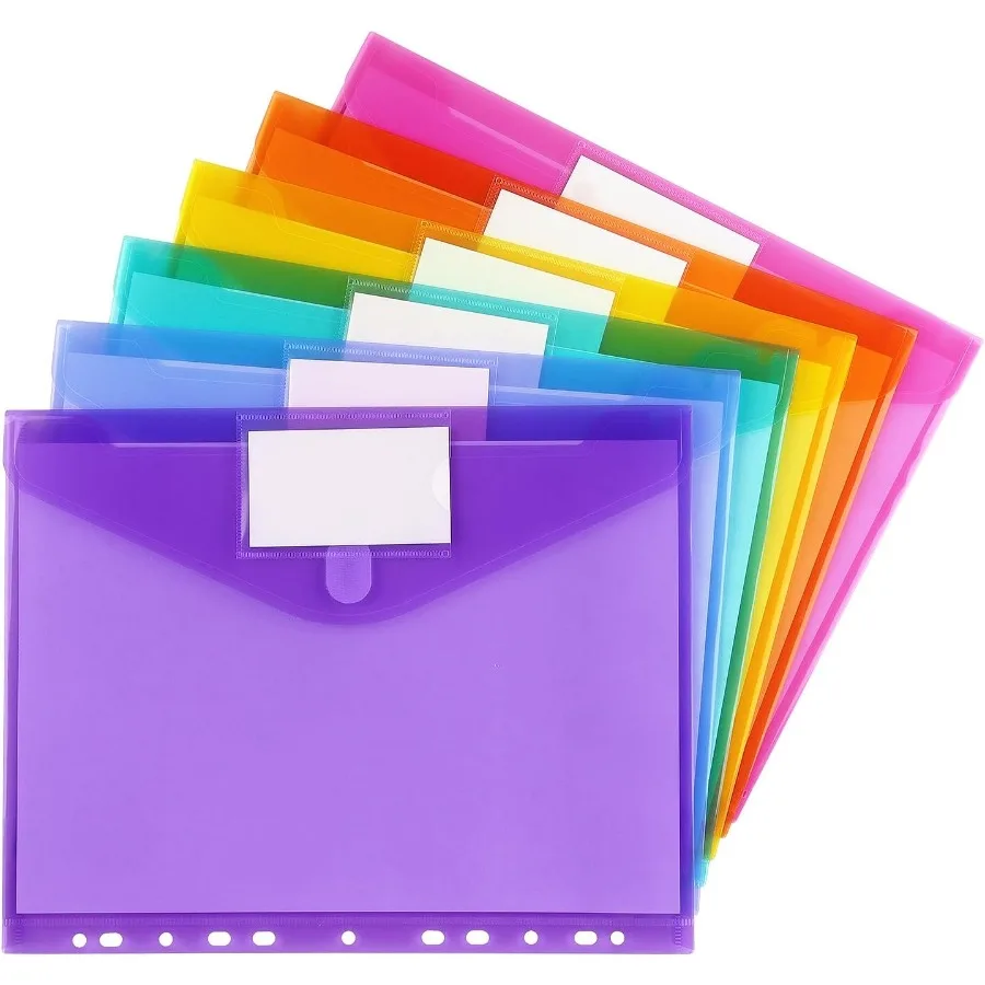 

6 Pack Binder Pocket Folde Binder Folde with Pockets for School Supplies Letter Size 11 Holes Colorful