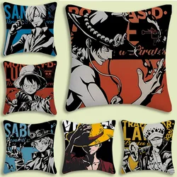 Anime ONE PIECEs L-Luffy Pillow Covers Cartoon Sofa Decorative Home Double-sided Printing Short Plush Cute Cushion Cover