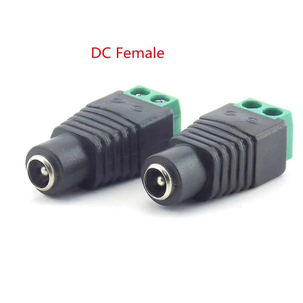 Connecteur d'alimentation CC mâle femelle, adaptateur de prise, CCTV, vidéo, système Balun, sécurité coaxiale CAT5 pour caméra, bande LED H10, 12V DC BNC