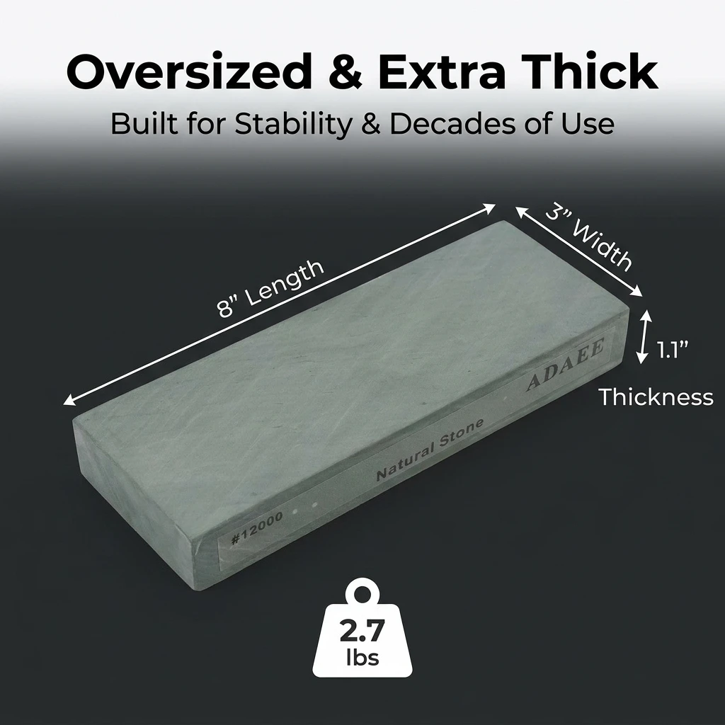ADAEE Professional 12000# Natural Whetstone Large Size 200*75*29mm Sharpening Stone Ultra Fine Finishing Stone for Kitchen Knife