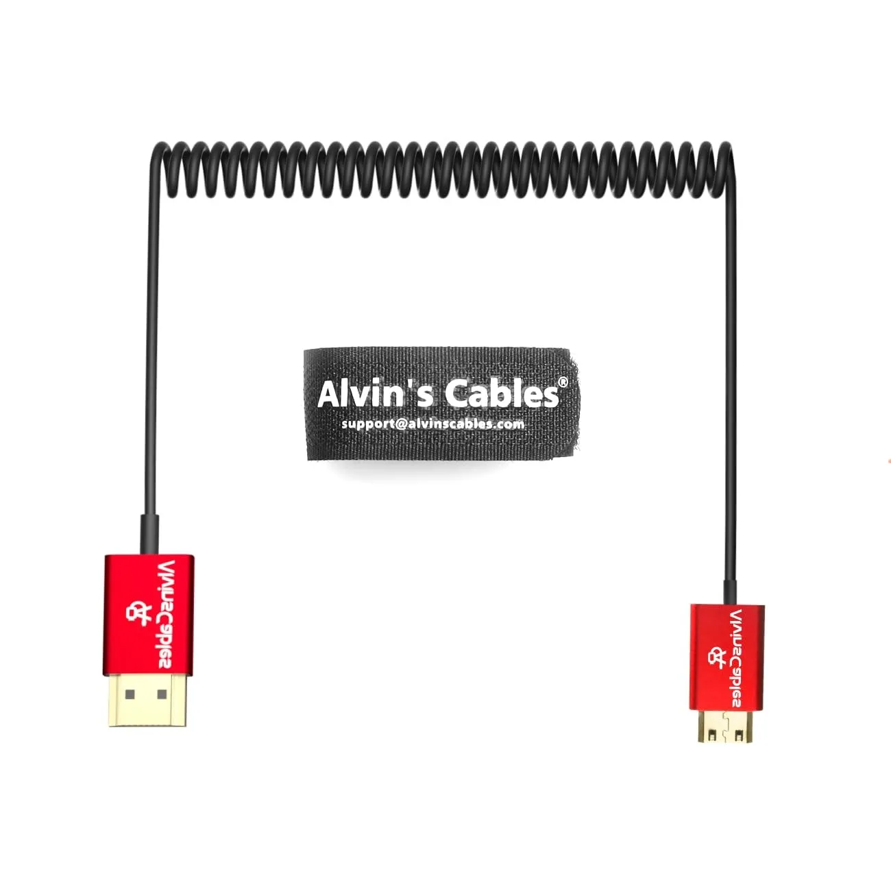 Bi-Directional Mini HDMI to HDMI 8K 2.1 Coiled Cable 8K@60Hz Ultra HD for DJI Lightbridge 2 Sony CANON Camera Camcorder 35-50cm