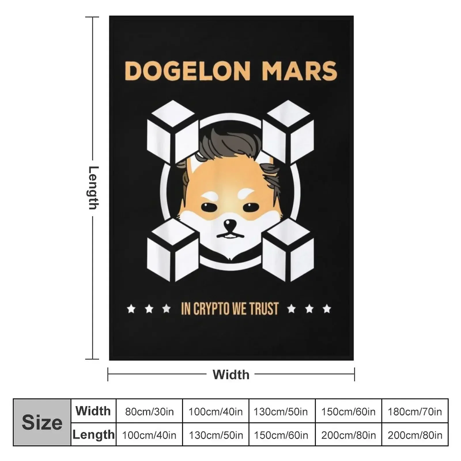 Dogelon Mars In Crypto We Trust Elon Coin Future Millionaire Throw Blanket Sofas Comforter Decorative Throw bed plaid Blankets