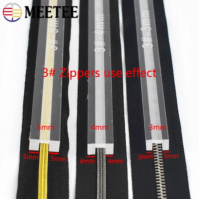 Acrylic 3# 5# Zipper Gluing Anti-overflow Ruler DIY Handmade Leather Craft Tools Plastic Zippers Glue Tool Tailoring Accessories