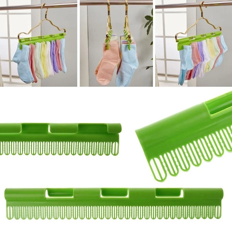 R1WA Plastic Towel Clothes Socks Clips Anti Skid Windproof Storage Rack Hanger Clamp
