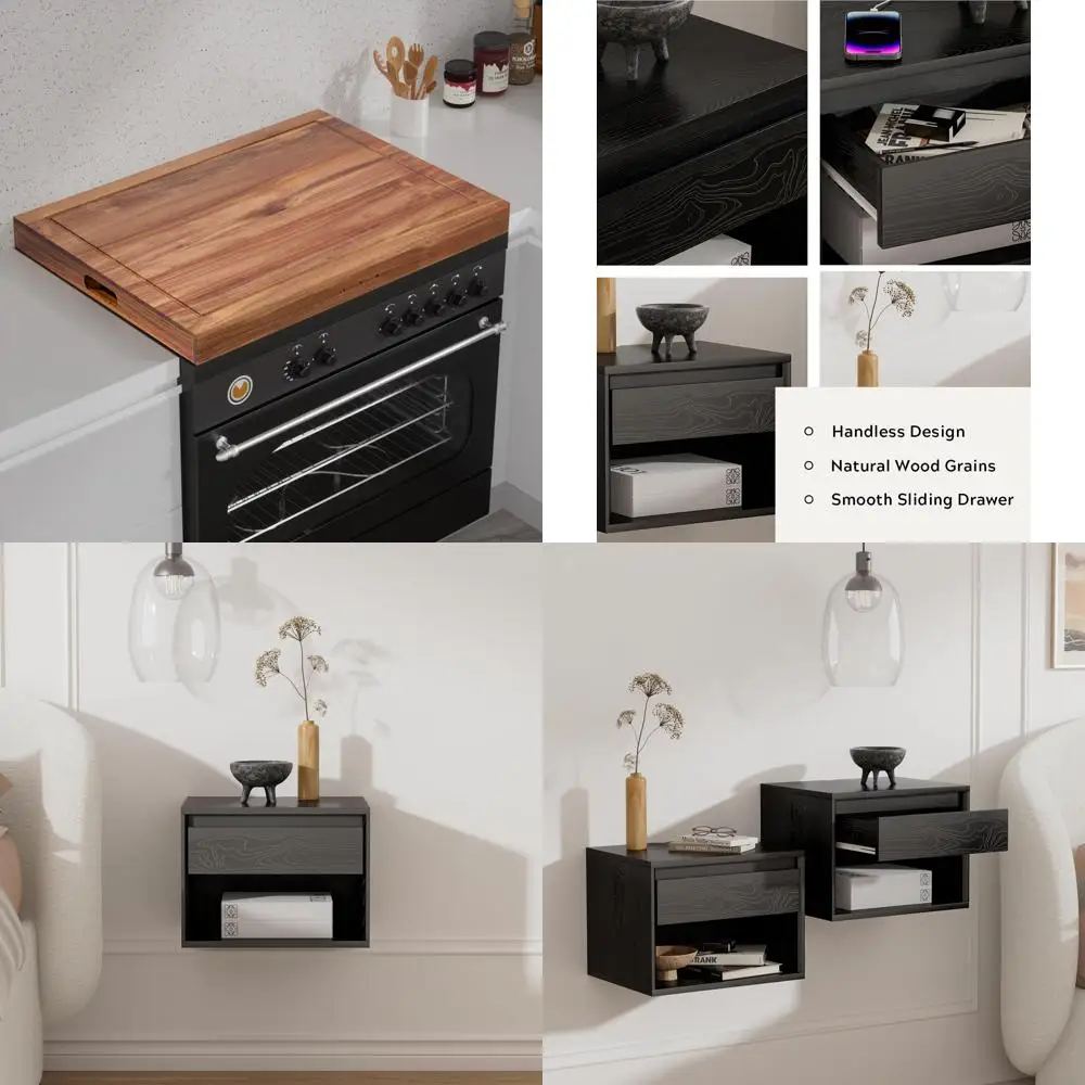 

Acacia Wood Stove Cover for Gas and Electric Burners, 29.21x21.22x2.12 Inches, Noodle Board with Handles, Cutting Board with J-S