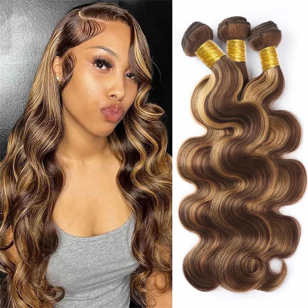 

Наборы волос Honey Blonde Highlight Body Wave из натуральных волос Remy, цвет 4/27, с эффектом Piano Color, 1, 2, 3, 4 пучка для женщин