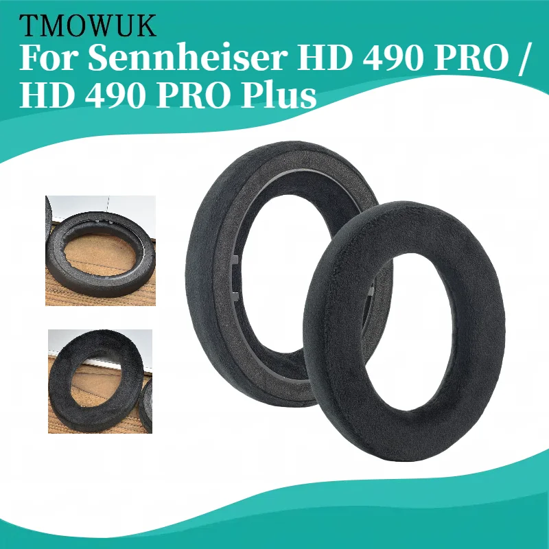 

TMOWUK Replacement Ear Pads Cushions Earpads Earmuffs Repair Parts For Sennheiser HD 490 PRO / HD 490 PRO Plus Gaming Headset
