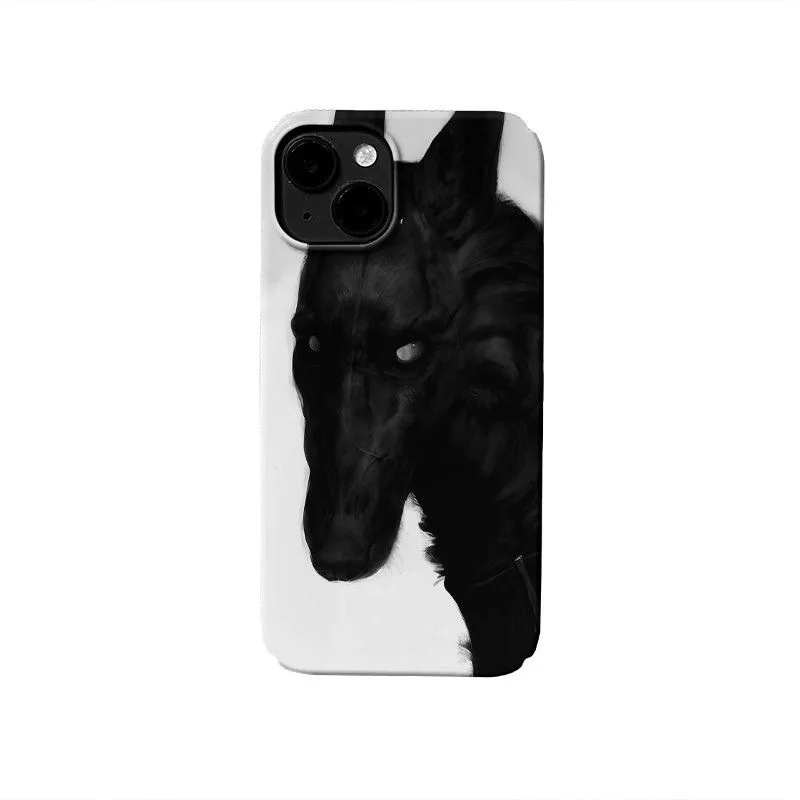 

INS Black Horse Art Phone Case for IPHONE 17 Air 16E 15 PROMAX 14 Plus 13 12 MINI 11 PRO 16Plus XR XS MAX SE Acrylic Phone Cover