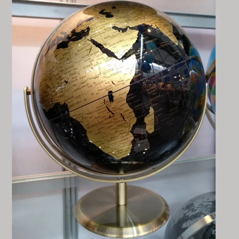 20cm diameter pure english universal globe metal ruler bottom base 360 ​​degree direction rotate instrument