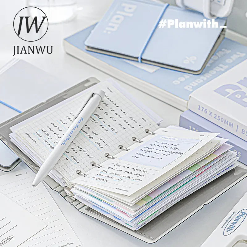 JIANWU 40 Pages/book Mini  Portable Pocket Loose-leaf Book Binder Notebook Daily Book Creative Student Supplies Stationery