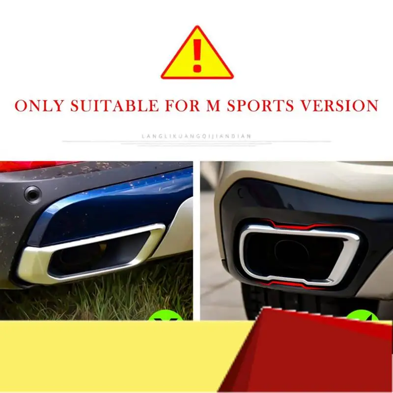 

For BMW X5 G05 2021 2022 Car Exhaust Muffler Tail Pipe Trim Cover Stainless Steel Exterior Accessories Parts Kit-M53K