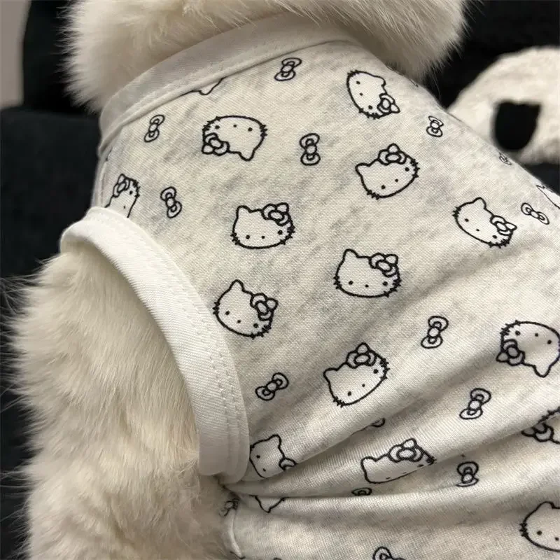 Hello Kitty Pet Clothing Kawaii Cartoon Sling Vest Prevent Falling Off Cat Breathable Elasticity Decorate Cosplay Clothes Gift