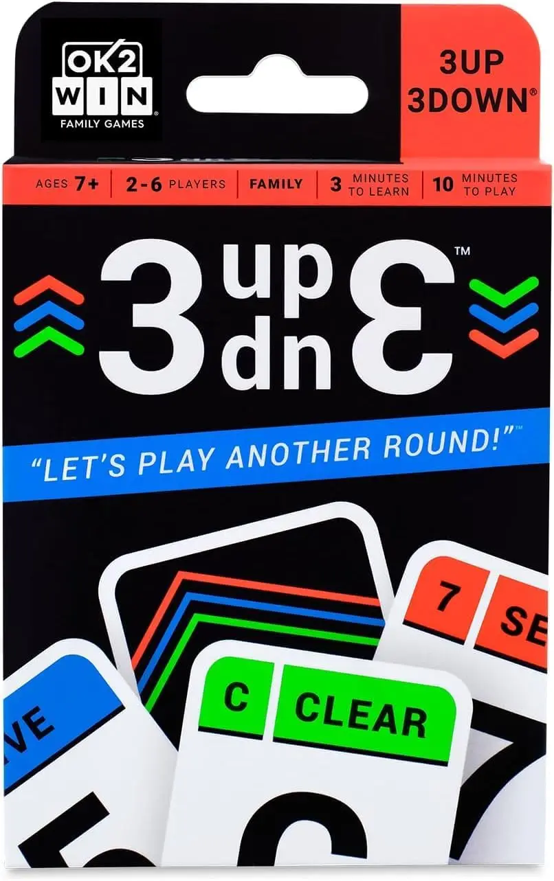 

3UP 3DOWN Card Game - Fast-Paced, Easy-to-Learn Family Fun for Ages 7+