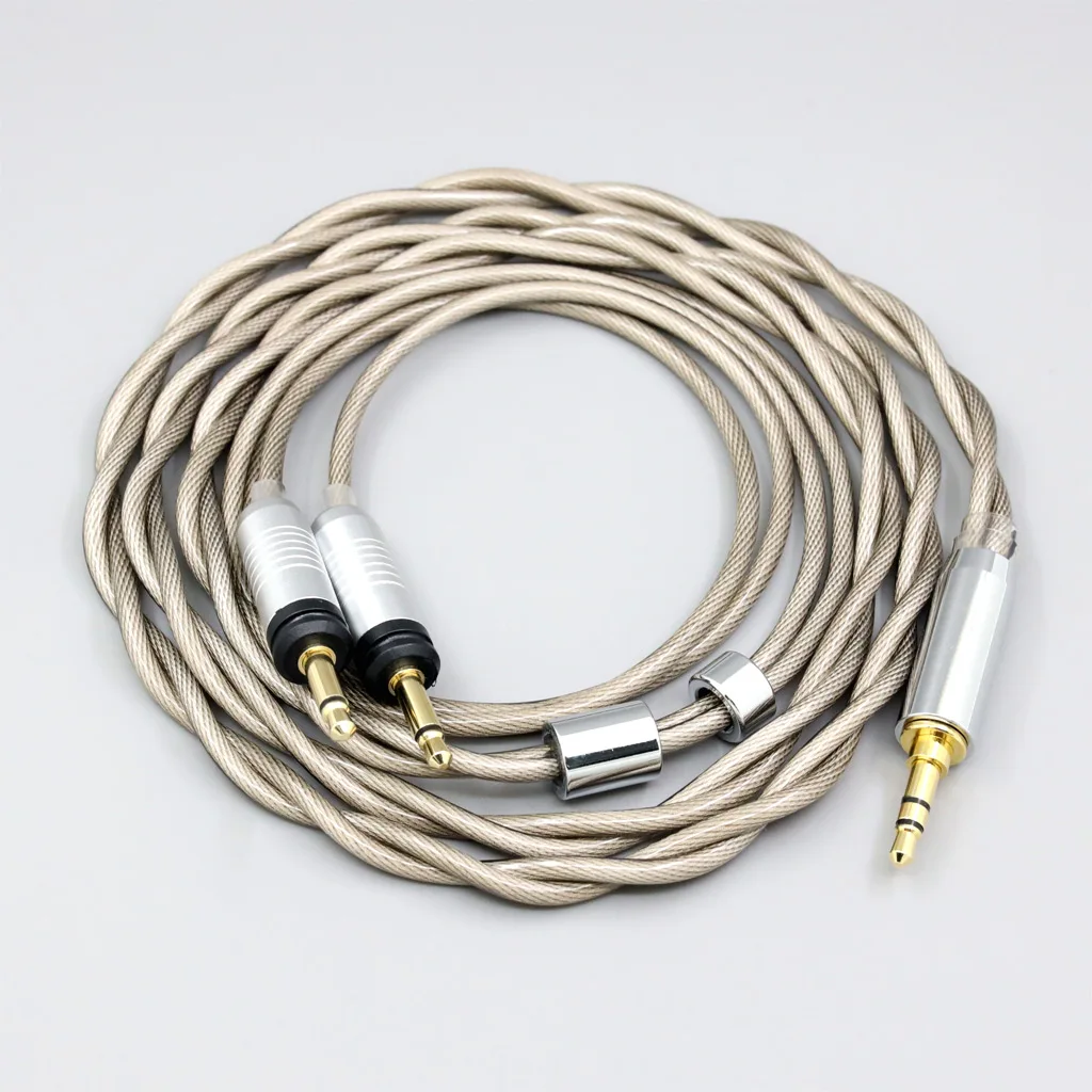 LN008261 Type6 756 core 7n Litz OCC الفضة مطلي سماعة كابل ل البؤري واضح Elear Elex Elegia Stellia المزدوج 3.5 مللي متر دبوس