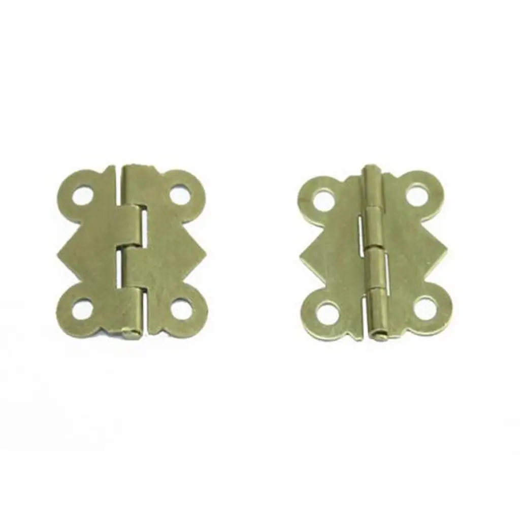 20Pcs Retro Butterfly Door Butt Hinge Heavy Duty Fixed Pin Polished 16*20mm