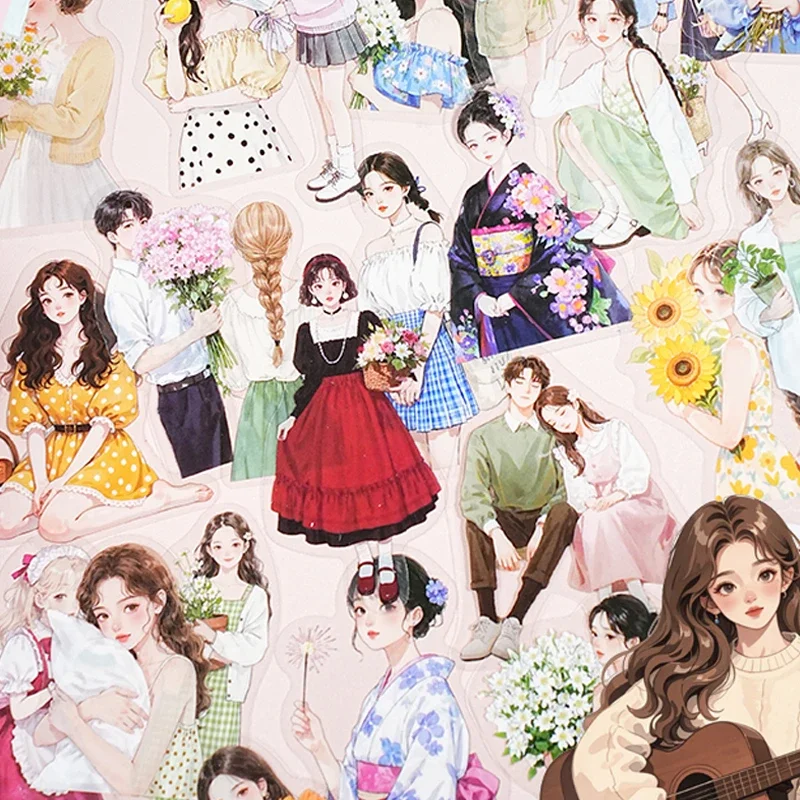 Mr. papel 60 pçs/saco brisa e doce série pet adesivo à prova dwaterproof água pacote coisas bonito adesivos diy manual molduras de fotos álbuns