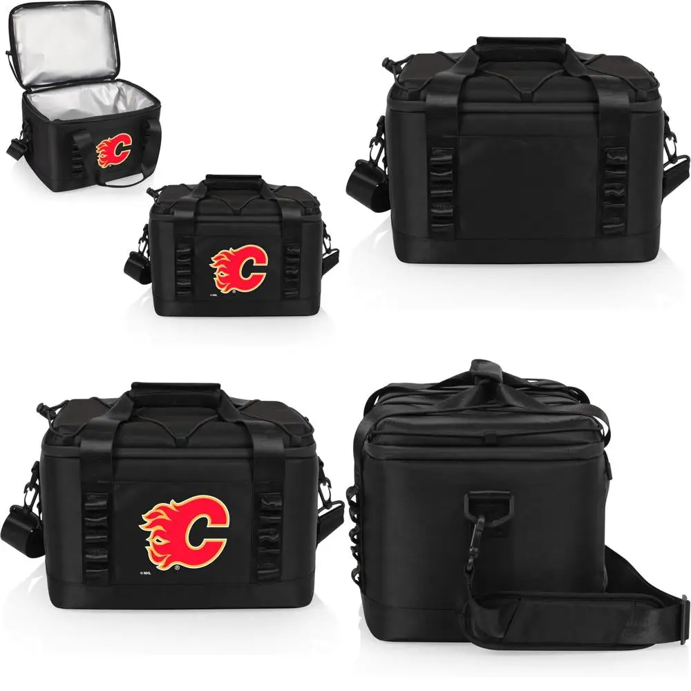 

NHL Calgary Flames Tarana Superthick Cooler Bag with Shoulder Strap, 12 Can Insulated Soft Cooler, Beach Cooler, Insulated Campi