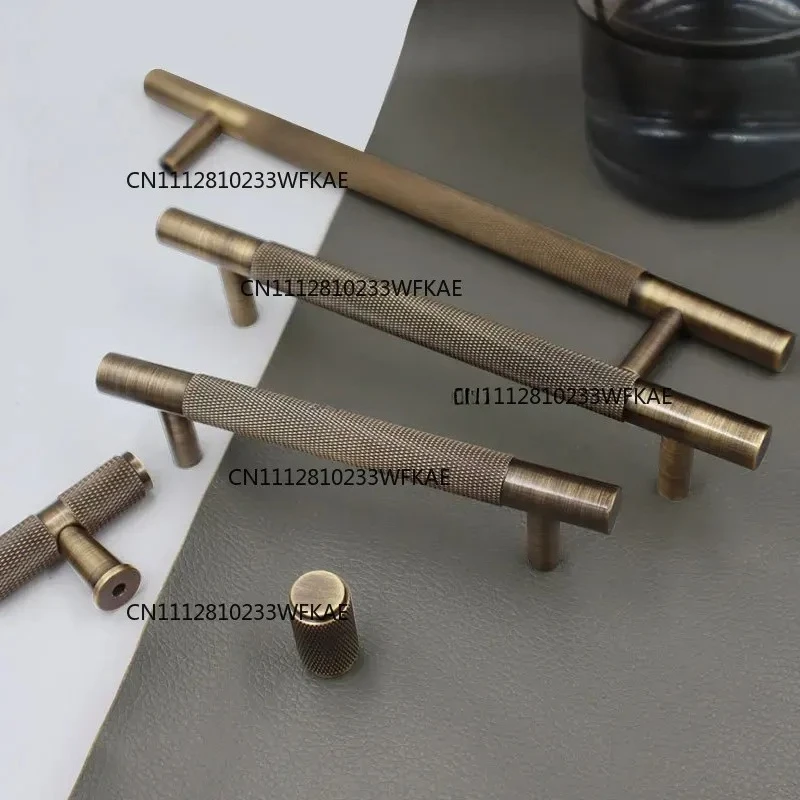1pcs Light luxurious contracted bronze solid brass knurled handle drawer door handle cabinet knobs
