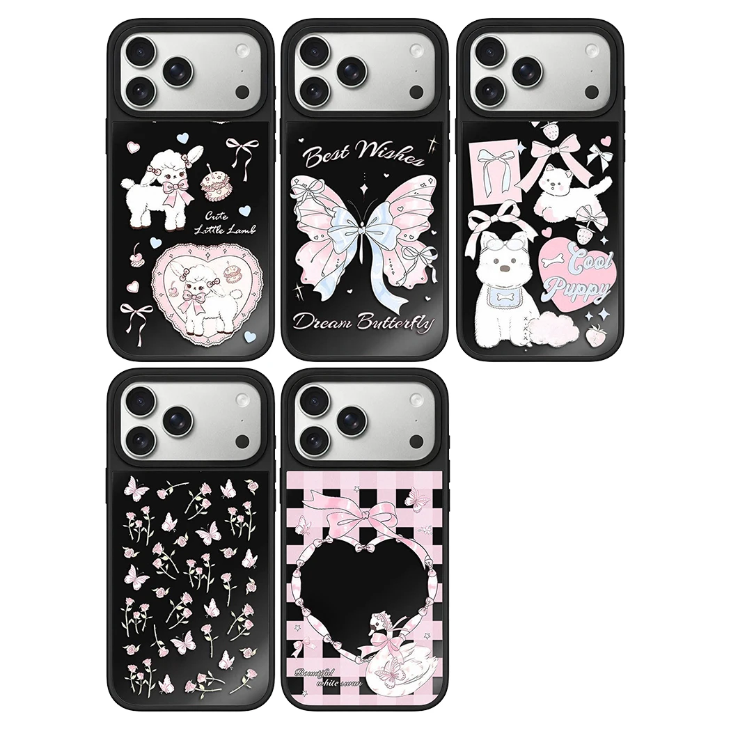 6083110 Black Mirror Surface Magnetic Phone Case Cover for IPhone 12 13 14 15 16 17 18 Pro Max Case