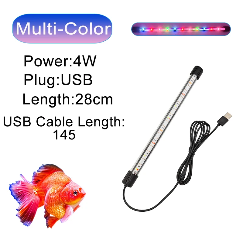 18-58cm USB Vollspektrum Wasserdichte Tauchfähige Aquarium-LED-Streifenleuchte Fischbeckenlampe Unterwasser-Pflanzenwachstumsbeleuchtung – Detail 13